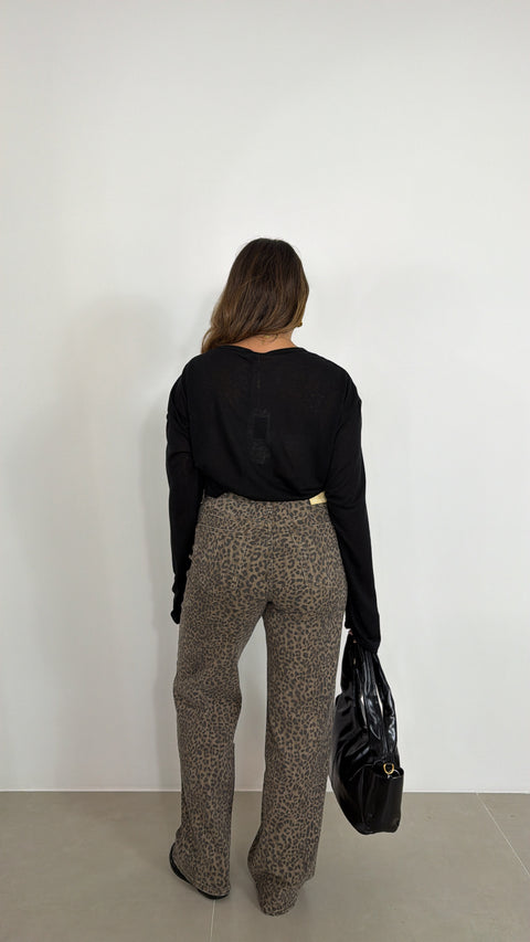 JEANS WIDE LEG MACULATO