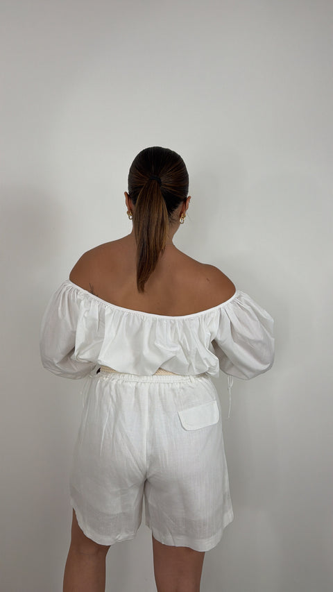 SHORT IN LINO BIANCO