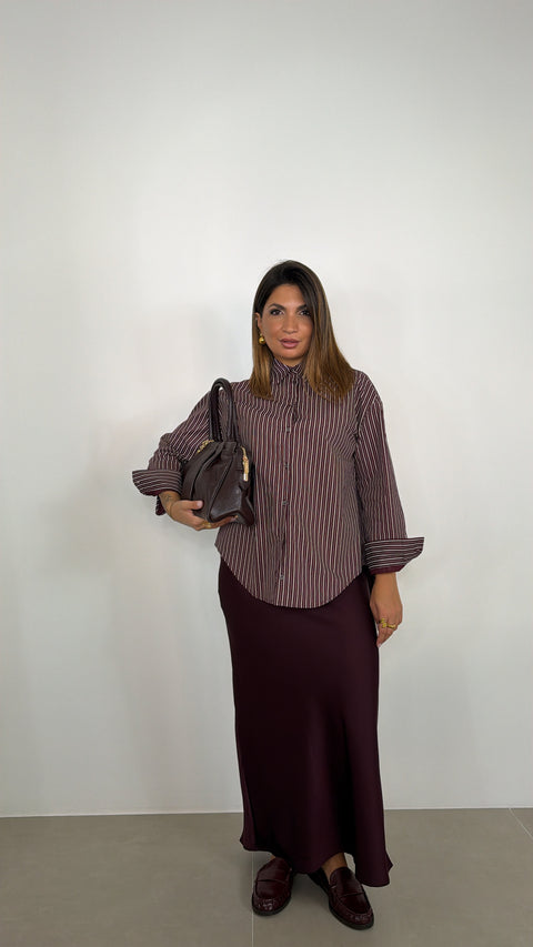 GONNA IN SATIN BORGOGNA