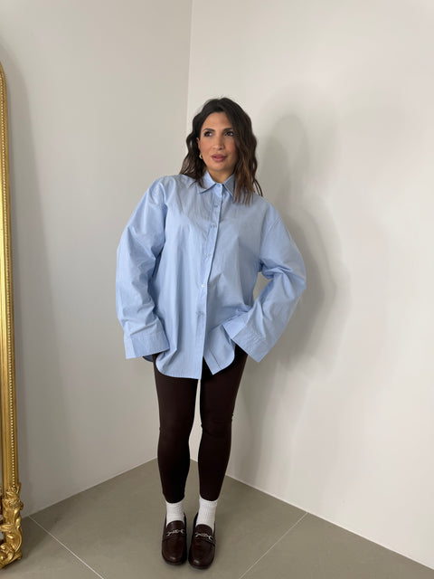 CAMICIA MAXI CELESTE