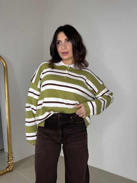 PULLOVER POLO YVONNE VERDE ACIDO