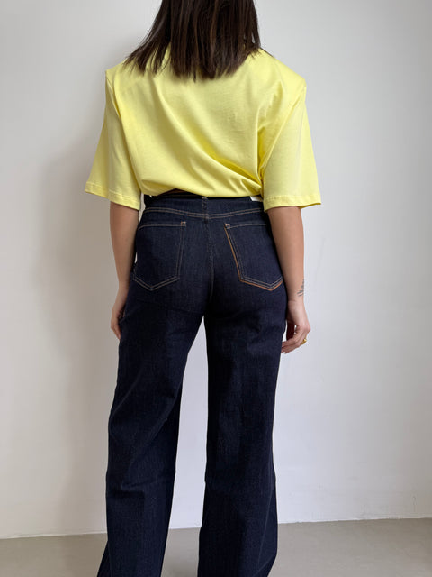 JEANS CON CINTURA WIDE LEG 32373