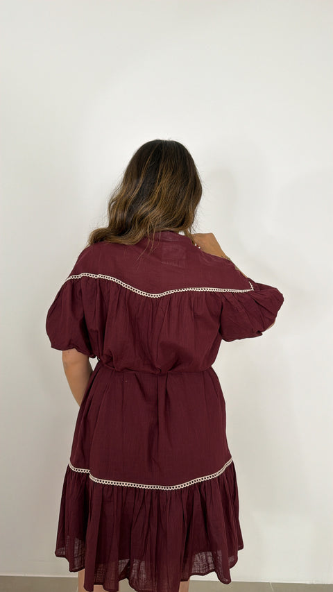 DRESS NARA BORDEAUX
