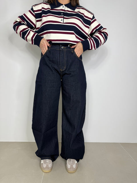 JEANS BALLOON DENIM SCURO