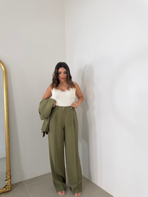 PANTALONE PALAZZO AKUMAL VERDE