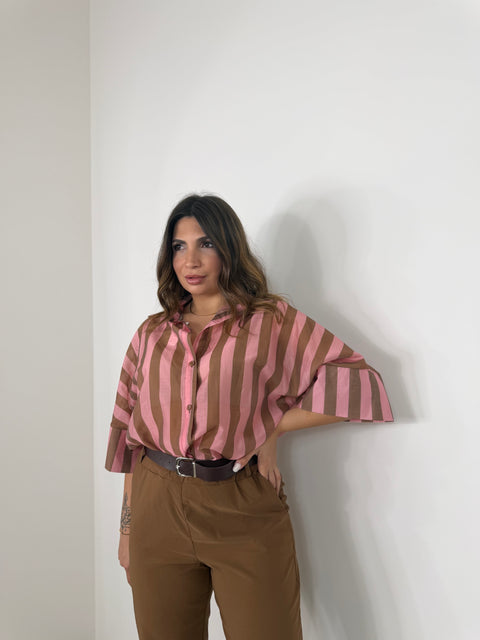 CAMICIA CARRIE RIGA ROSA