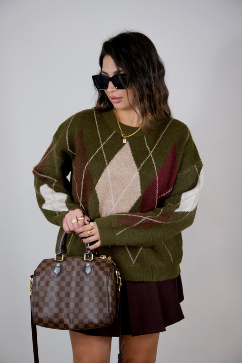 PULLOVER ROMBI VERDE