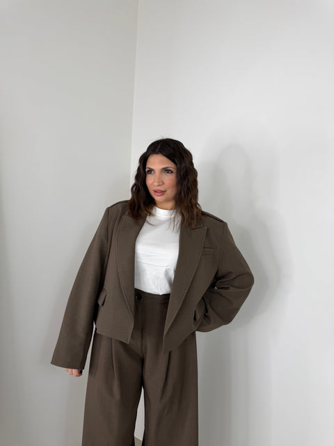 BLAZER DEBBY CROP MARRONE