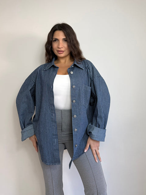 CAMICIA RIGATA IN DENIM