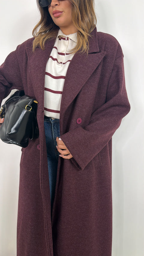 CAPPOTTO LUNGO GRETA BORDEAUX