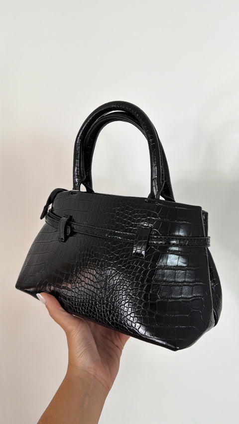 BAG IN ECOPEL MARTELLATA NERA