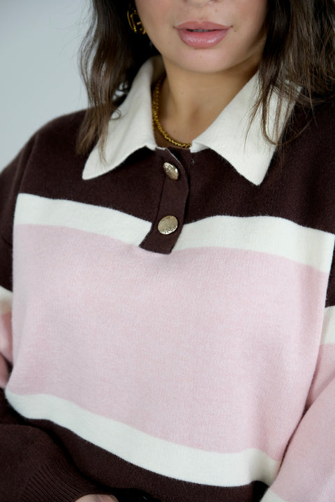 MAGLIA DALì ROSA/MARRONE