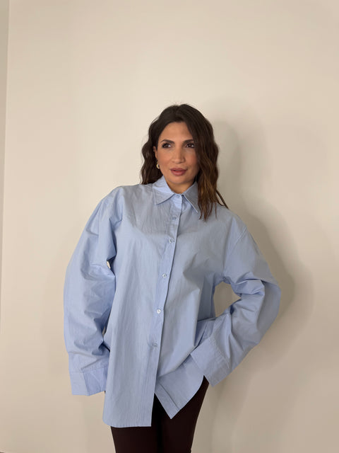 CAMICIA MAXI CELESTE