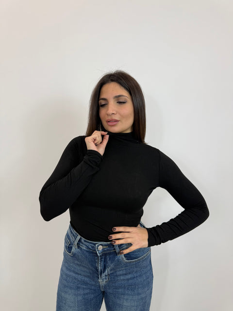 MAGLIA EXTRALIGHT MEZZO COLLO NERA