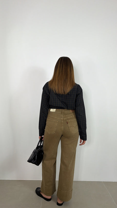 JEANS EFFETTO PIEGA CAMEL