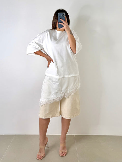 MAGLIA CON PIZZO BIANCA