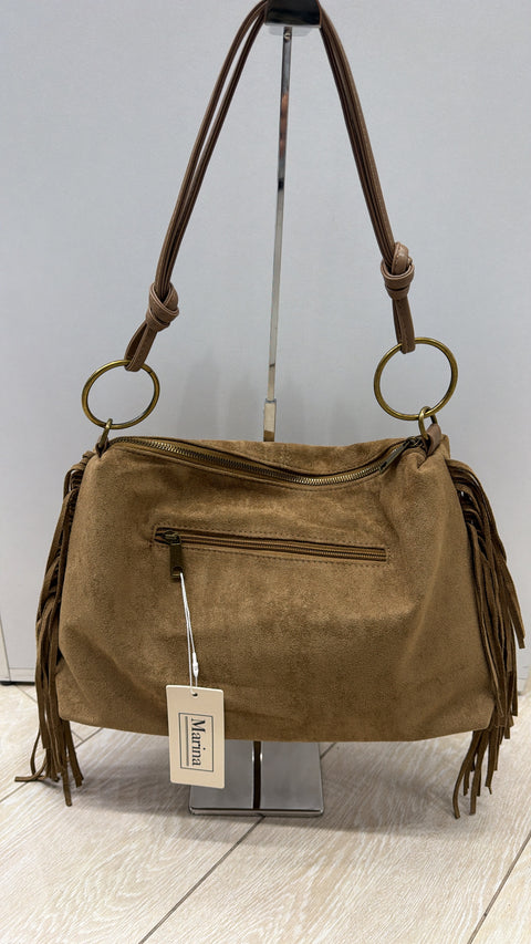 BAG IN ECO CAMOSCIO CON FRANGE