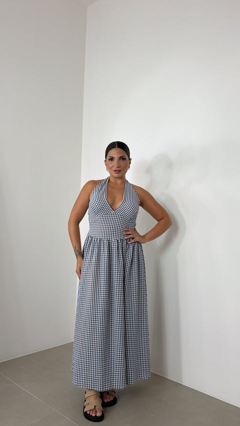 DRESS QUADRETTI BLU