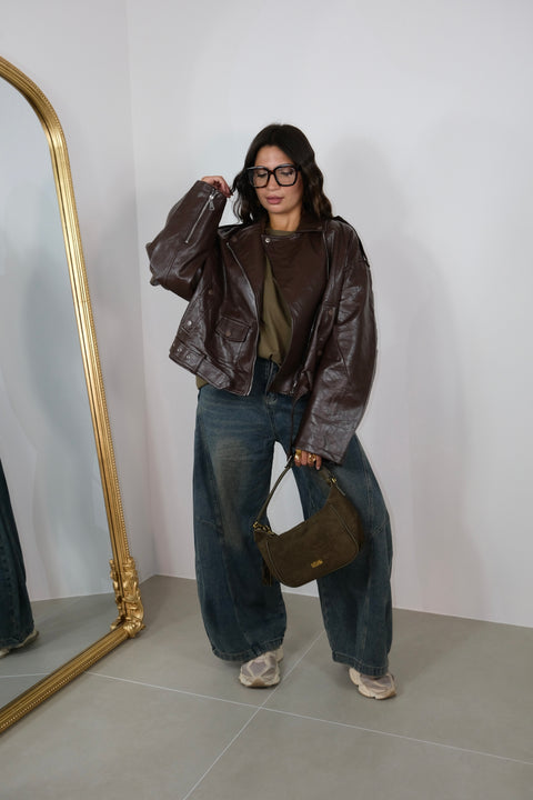 CHIODO OVER IN VINILE MARRONE