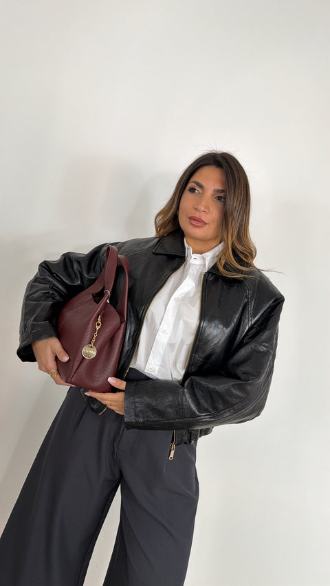 GIUBBOTTO IN ECOPEL NERO