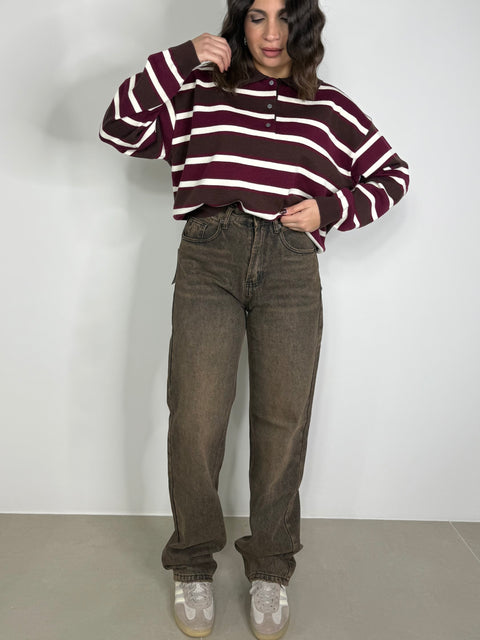 JEANS GAMBA DRITTA SABBIATO