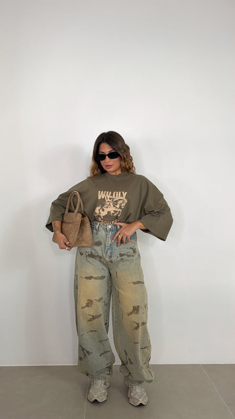 JEANS CON STAMPE SEESEE