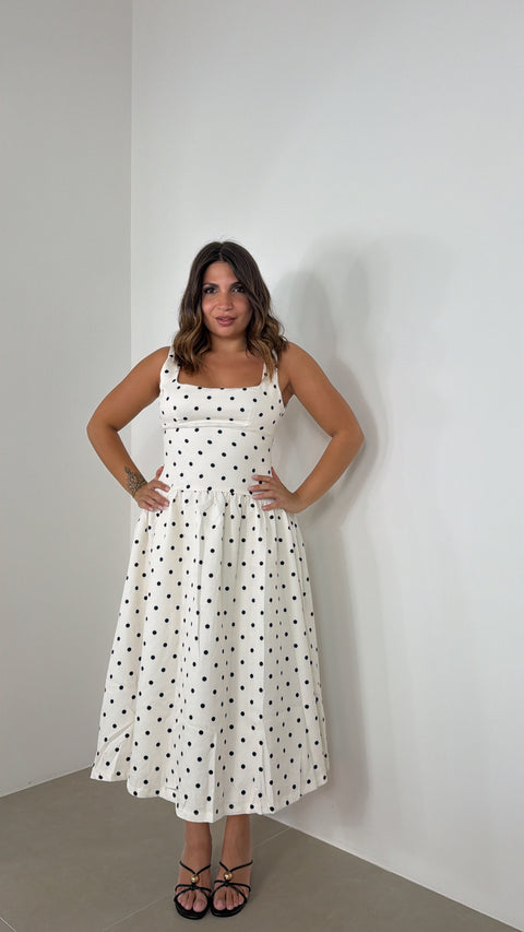 DRESS MIDI POIS PANNA