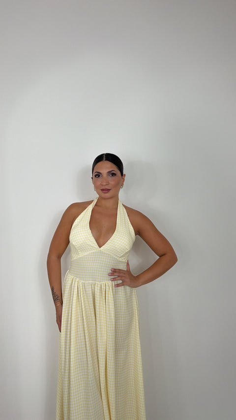 DRESS QUADRETTI GIALLO