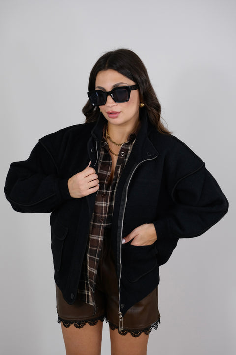 GIACCA CON BORDO NERO